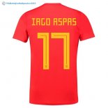 Maillot Espagne Domicile Iago Aspas 2018 Rouge