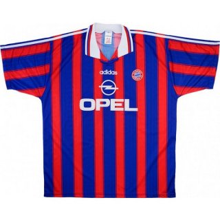 Maillot Bayern Munich Domicile Retro 1995 1997 Bleu Rouge