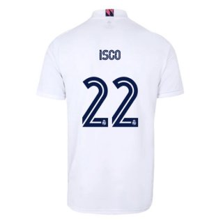 Maillot Real Madrid Domicile NO.22 Isco 2020 2021 Blanc Maillot Real Madrid Domicile NO.22 Isco 2020 2021 Blanc