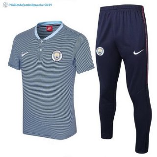 Polo Manchester City Ensemble Complet 2017 2018 Gris Clair