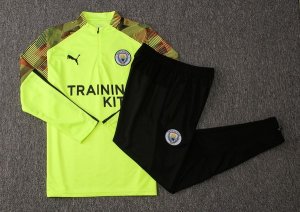 Survetement Enfant Manchester City 2019 2020 Vert Fluorescente Noir