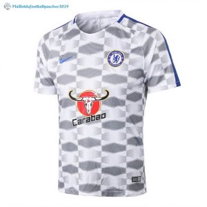 Maillot Entrainement Chelsea Ensemble Complet 2017 2018 Blanc Gris