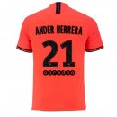 JORDAN Maillot Paris Saint Germain NO.21 Ander Herrera Exterieur 2019 2020 Orange