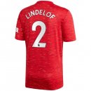 Maillot Manchester United NO.2 Lindelof Domicile 2020 2021 Rouge