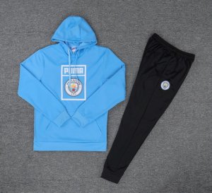 Survetement Manchester City 2019 2020 Bleu Clair Noir