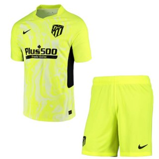 Maillot Atlético de Madrid Third Enfant 2020 2021 Vert Fluorescent