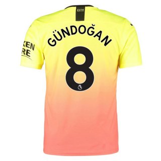 Maillot Manchester City NO.8 Gundogan Third 2019 2020 Orange