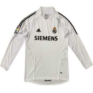Maillot Real Madrid Domicile ML Retro 5 6 Blanc Maillot Real Madrid Domicile ML Retro 5 6 Blanc