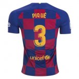 Maillot Barcelona NO.3 Pique Domicile 2019 2020 Bleu Rouge