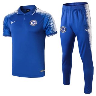 Polo Ensemble Complet Chelsea 2018 2019 Bleu