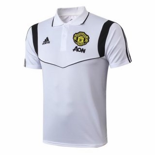 Polo Manchester United 2019 2020 Blanc Noir Polo Manchester United 2019 2020 Blanc Noir