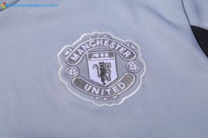 Survetement Manchester United 2017 2018 Gris Clair Noir