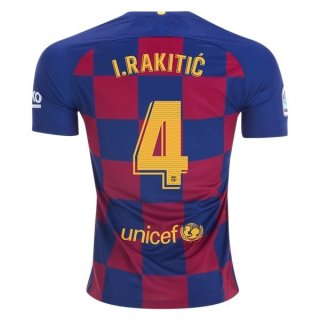 Maillot Barcelona NO.4 I.Rakitic Domicile 2019 2020 Bleu Rouge
