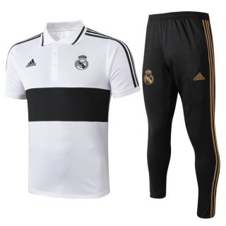 Polo Real Madrid Ensemble Complet 2019 2020 Blanc Noir