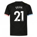 Maillot Manchester City NO.21 Silva Exterieur 2019 2020 Noir