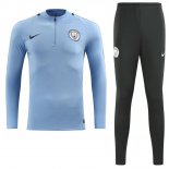 Survetement Manchester City 2017 2018 Bleu Clair Gris