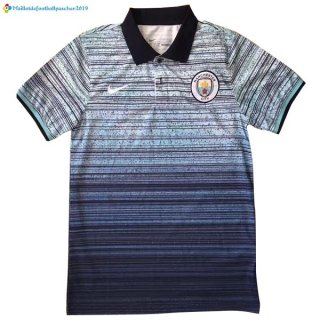 Polo Manchester City 2017 2018 Bleu Gris