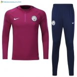 Survetement Manchester City 2017 2018 Rouge Marine Bleu