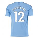 Maillot Manchester City NO.12 Angelino Domicile 2019 2020 Bleu