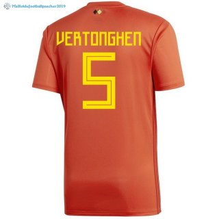 Maillot Belgica Domicile Vertonghen 2018 Rouge