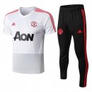 Entrainement Manchester United Ensemble Complet 2018 2019 Blanc Rouge