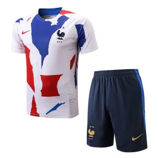 Maillot Entrainement France Ensemble Complet 2022 2023 Bleu Rouge