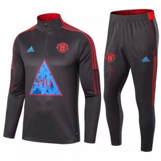 Survetement Manchester United 2020 2021 Noir Bleu