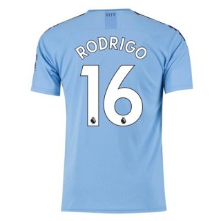 Maillot Manchester City NO.16 Rodrigo Domicile 2019 2020 Bleu Maillot Manchester City NO.16 Rodrigo Domicile 2019 2020 Bleu