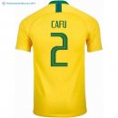 Maillot Brésil Domicile Cafu 2018 Jaune