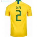 Maillot Brésil Domicile Cafu 2018 Jaune