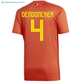 Maillot Belgica Domicile Dendoncker 2018 Rouge