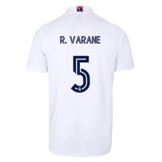Maillot Real Madrid Domicile NO.5 Varane 2020 2021 Blanc Maillot Real Madrid Domicile NO.5 Varane 2020 2021 Blanc