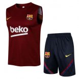 Maillot Barcelona Ensemble Complet Sans Manches 2022 Rouge