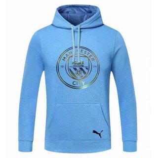 Sweat Shirt Capuche Manchester City 2020 2021 Bleu