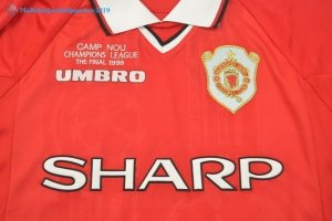 Maillot Manchester United Domicile ML Retro 1999 Rouge