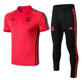 Polo Ensemble Complet Real Madrid 2019 2020 Rouge Noir