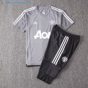 Maillot Entrainement Manchester United Ensemble Complet 2017 2018 Gris