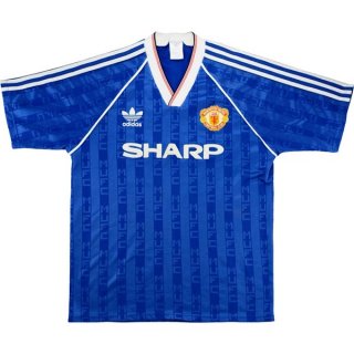 Thailande Maillot Manchester United Third Retro 1988 1990 Bleu