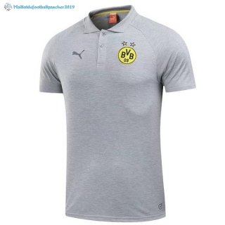 Polo Borussia Dortmund 2017 2018 Gris Clair