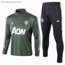 Survetement Manchester United 2017 2018 Vert Blanc