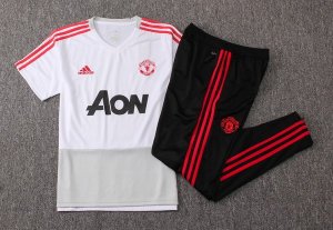 Entrainement Manchester United Ensemble Complet 2018 2019 Blanc Rouge