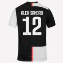 Maillot Juventus NO.12 Alex Sangro Domicile 2019 2020 Blanc Noir