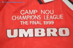 Maillot Manchester United Domicile ML Retro 1999 Rouge