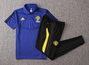 Polo Manchester United Ensemble Complet 2019 2020 Bleu Jaune Noir