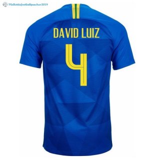 Maillot Brésil Exterieur David Luiz 2018 Bleu