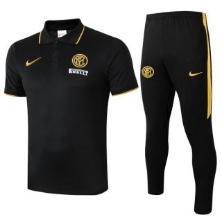 Polo Ensemble Complet Inter Milan 2019 2020 Noir Jaune