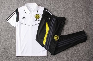 Polo Manchester United Ensemble Complet 2019 2020 Blanc Noir