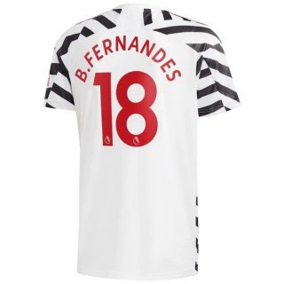 Maillot Manchester United NO.18 B. Fernandes Third 2020 2021 Blanc Maillot Manchester United NO.18 B. Fernandes Third 2020 2021 Blanc