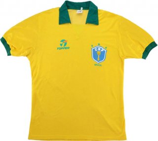 Maillot Brésil Topper Domicile Retro 1988 Jaune Maillot Brésil Topper Domicile Retro 1988 Jaune