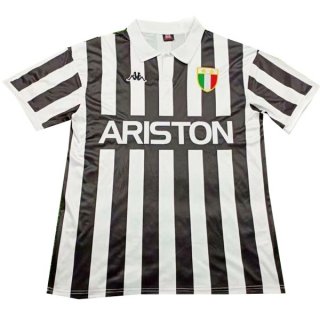 Thailande Maillot Juventus Domicile Retro 1984 Noir Blanc